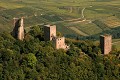  husseren-les-châteaux, ruines, trois châteaux, piémont, vosgien, vignoble, haut-rhin, vue aérienne, alsace 