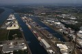  vue aérienne, port de strasbourg, rhin, canal d'alsace, bas-rhin, alsace, kehl 
